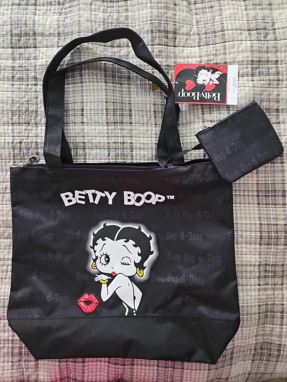Betty Boop Black Tote Bag with Coin Pouch